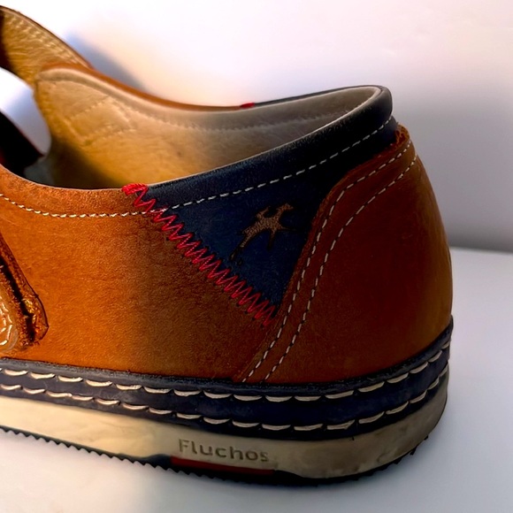 FLUCHOS Men's Brown Leather Strap‎ Casual Shoes MADE IN SPAIN Mens 10 (43) - Picture 3 of 8